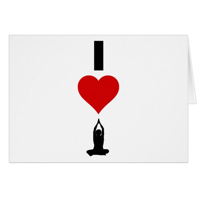 Jag älskar Yoga (lodrät) Hälsningskort (Framsidan Horizontal)