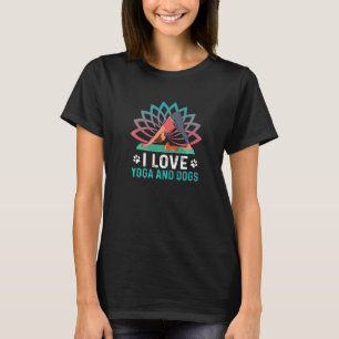 Jag älskar yoga och hundar Mandala meditation T Shirt