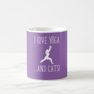 Jag älskar Yoga och katter för mörk bakgrundsmugg Kaffemugg