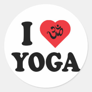 Jag älskar Yoga Runt Klistermärke