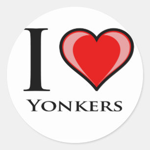 Jag älskar Yonkers Runt Klistermärke