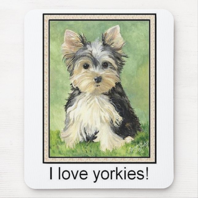 Jag älskar yorkies Mousepad Musmatta (Framsidan)