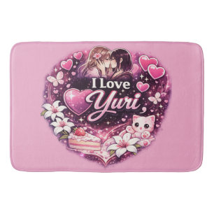 Jag älskar Yuri Kawaii Girls’ Love Anime Estetik Badrumsmatta
