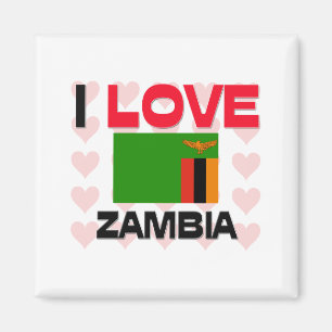 Jag älskar Zambia Magnet
