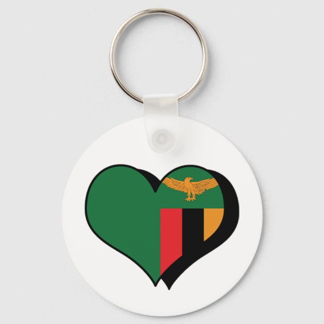 Jag älskar Zambia Nyckelring (Framsida)