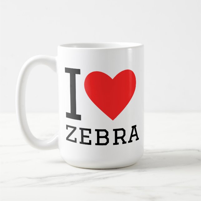 Jag älskar zebra kaffemugg (Vänster)