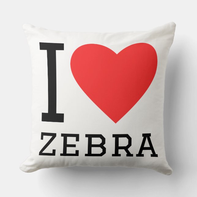 Jag älskar zebra kudde (Framsida)