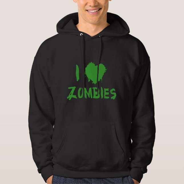 Jag älskar zombies hoodie (Framsida)