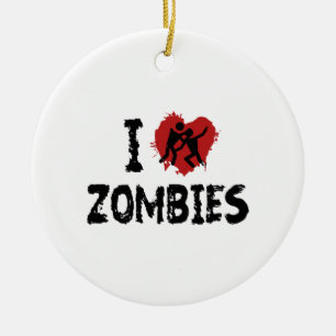Jag älskar Zombies Julgransprydnad Keramik