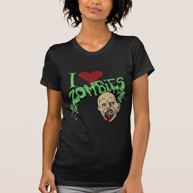 Jag älskar Zombies T Shirt (Framsida)