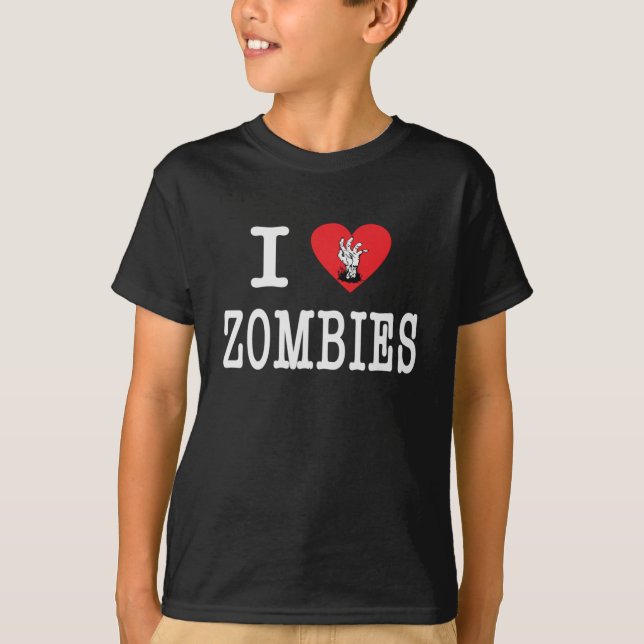 Jag älskar Zombies T-shirt (Framsida)