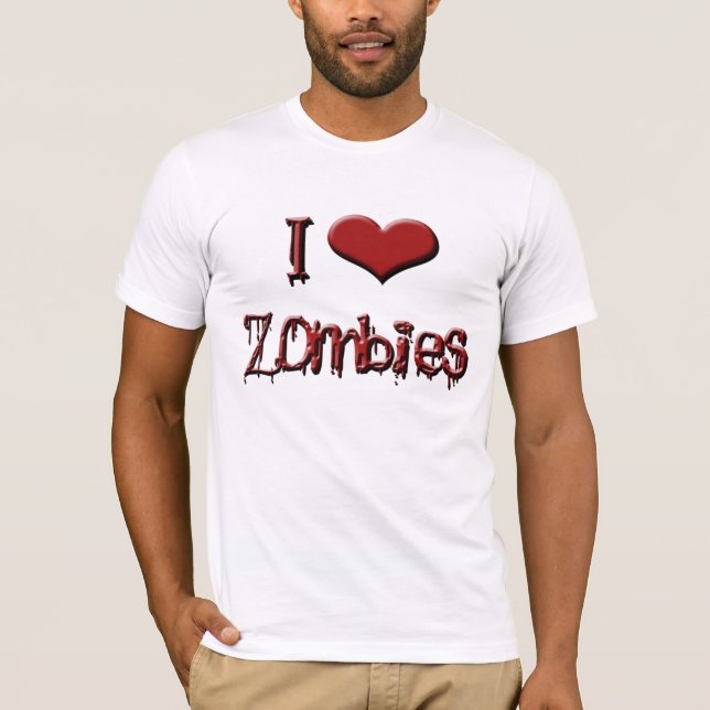 jag älskar zombies t-shirt (Framsida)
