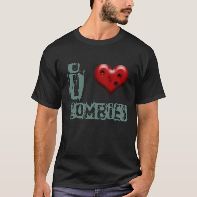 jag älskar zombies t-shirt (Framsida)