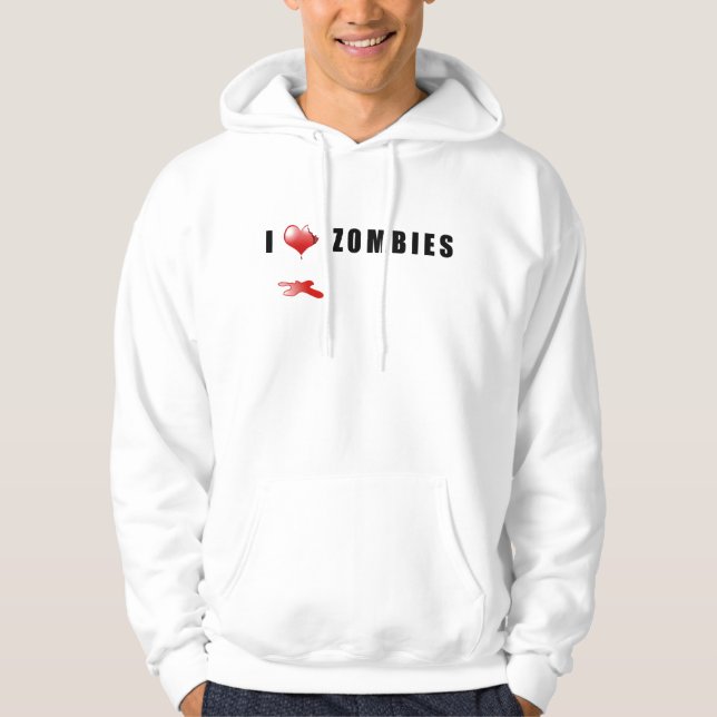 Jag älskar Zombieshoodien Sweatshirt (Framsida)
