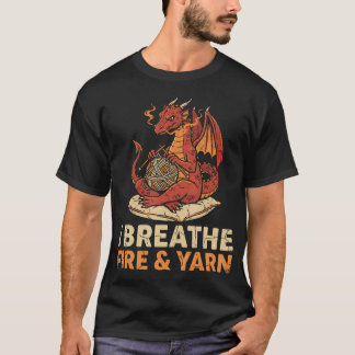 Jag Andas Eld Och Garn Drakstickning T Shirt