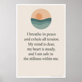Jag andas in Peace-mindful Affirmation Wall Art Poster