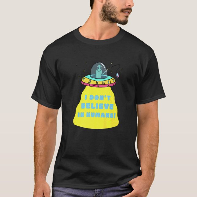JAG ANSER ATT MÄNNISKORS ALIEN T SHIRT (Framsida)