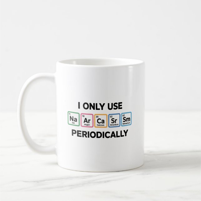 Jag Använder Endast Sarcasm Periodiskt Kemist Kemi Kaffemugg (Vänster)