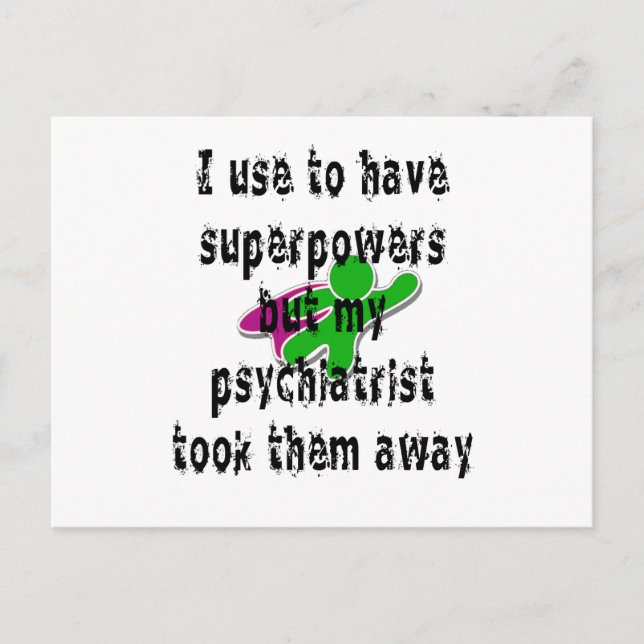 Jag användor att ha supermakter vykort (Framsida)