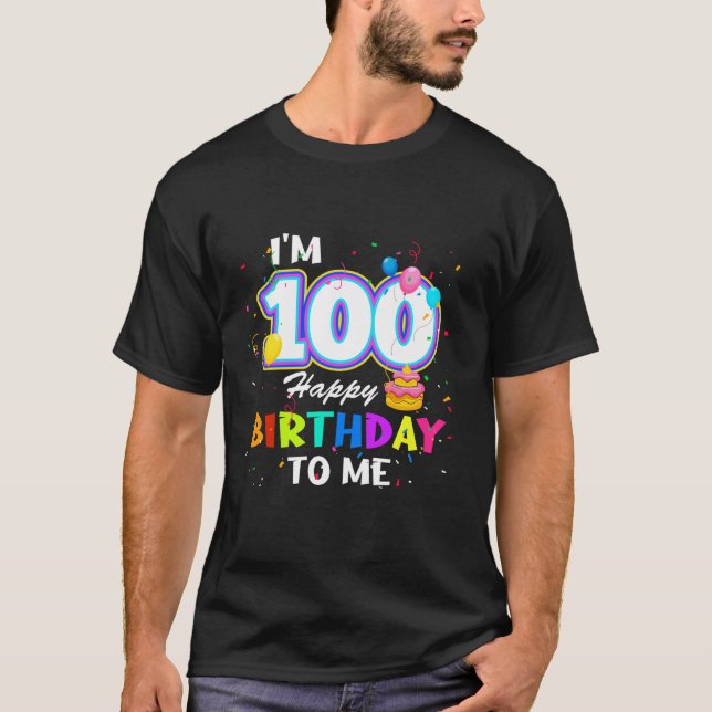 Jag är 100 Grattis på födelsedagen till mig100 år  T Shirt (Framsida)