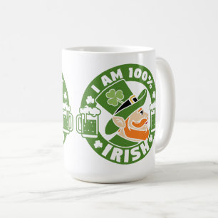 Jag är 100% irländare kaffemugg