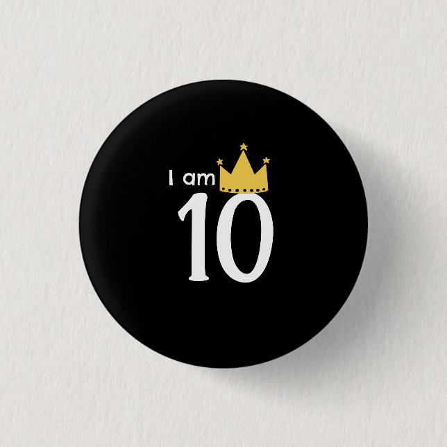  Jag är 10  Anpassad  Födelsedag  Knapp (Framsida)