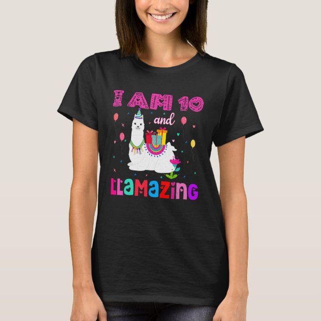 Jag är 10 och Llamazing Llama T Shirt (Framsida)
