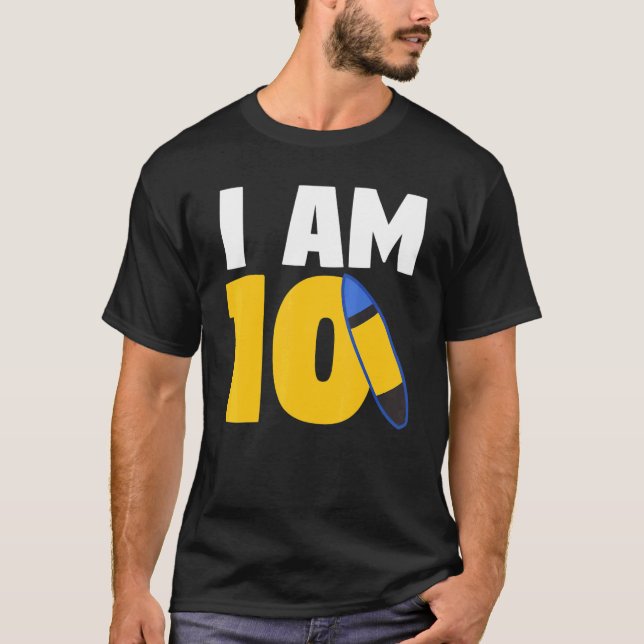 Jag är 10 surfbräda 10:e födelsedagsytan t shirt (Framsida)