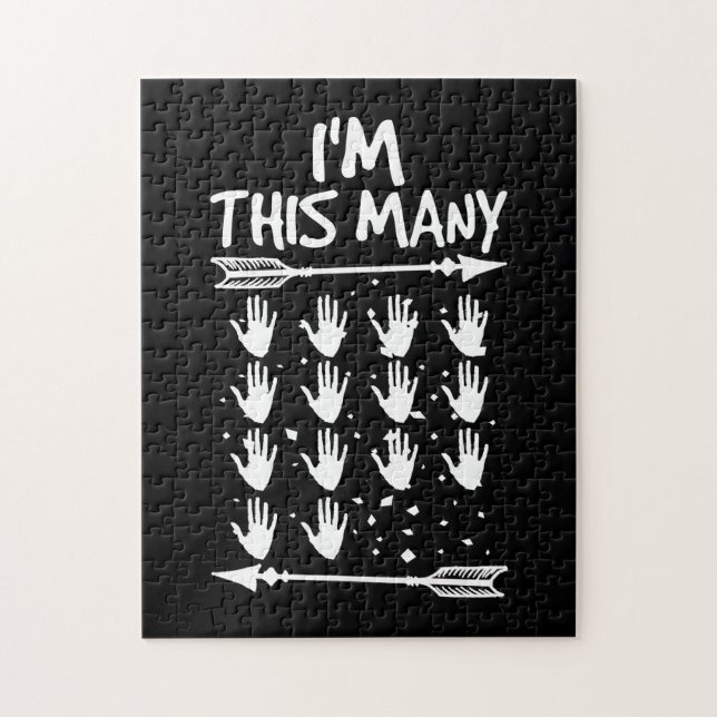 Jag är 14 Händer 70:e födelsedagen 70 år gammal Pussel (Vertikal)