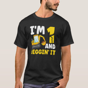 Jag är 1 och Gräver det 1:a födelsedagseftermiddag T Shirt