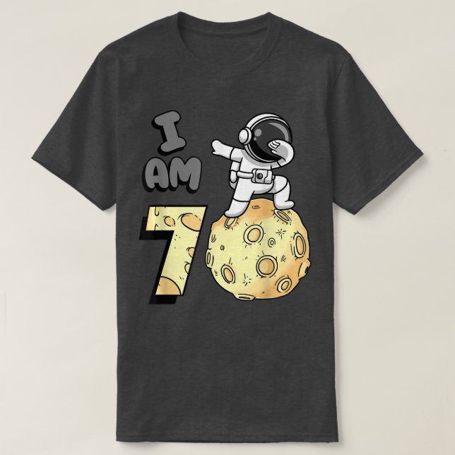 Jag är 1 Space Astronaut Kid Måne Walker 1st Birth T Shirt (Design framsida)