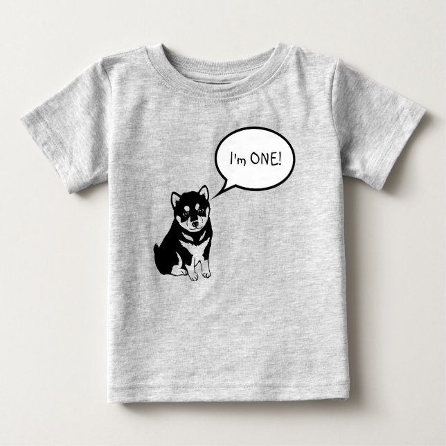 Jag är 1 Tal Bubble 2 Orange Baby Tee Shirt (Framsida)
