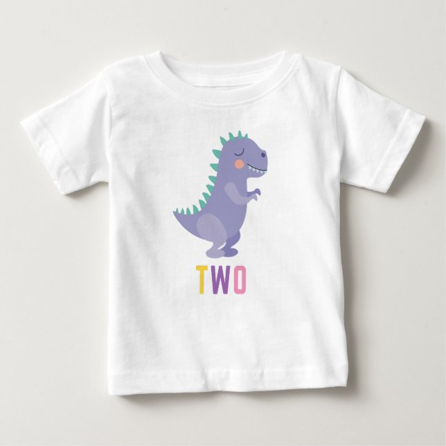 Jag är 2:a födelsedagen Dinosaur Shirt T (Framsida)