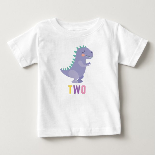 Jag är 2:a födelsedagen Dinosaur Shirt T Shirt (Framsida)