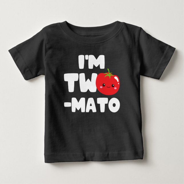 Jag är 2:a födelsedagen, Tomato Fruit Puns T Shirt (Framsida)