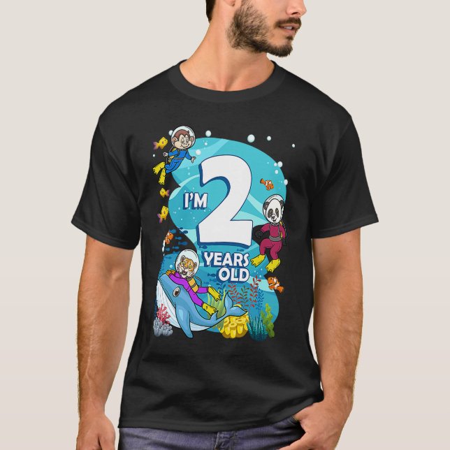Jag är 2 år gammal havsdykardjur Bir T Shirt (Framsida)