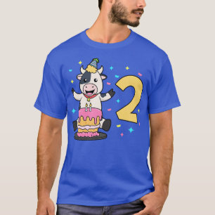 Jag är 2 år gammal med ko barns födelsedag 2 år t shirt
