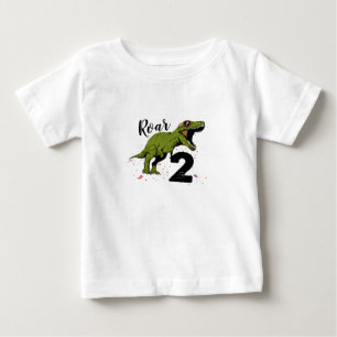 Jag är 2 Dinosaurie Födelsedags Småbarn T-Shirt –
