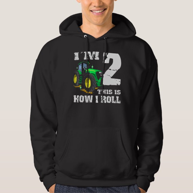 Jag är 2 Farm Barnyard Tractor 2:a födelsedagen Pa Hoodie (Framsida)
