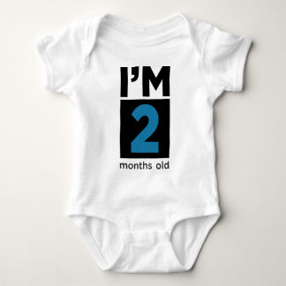 Jag är 2 månader gammal blå tee shirt