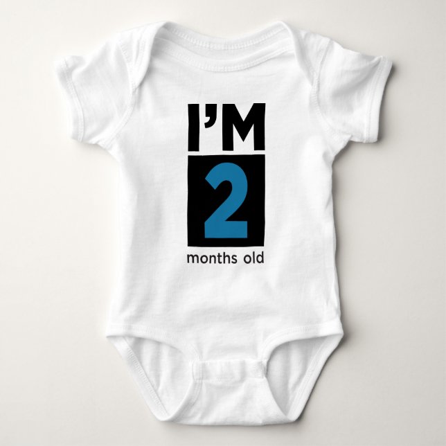 Jag är 2 månader gammal blå tee shirt (Framsida)