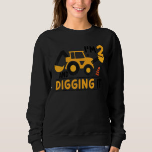 Jag är 2 och gräver det Konstruktion Grävmaskin 2: T Shirt