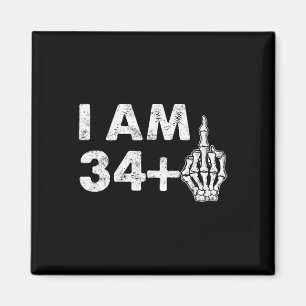 Jag är 35 år gammal Funny Skeleton Mitten Finger 3 Magnet