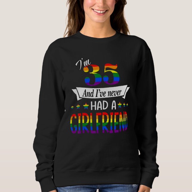 Jag är 35 och har aldrig haft en flickvän Bisexual T Shirt (Framsida)