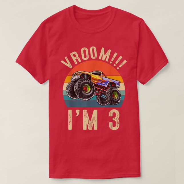 Jag är 3 år gammal Vroom 3:e födelsedagen Party La T Shirt (Design framsida)