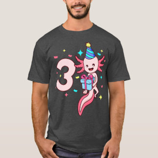 Jag är 3 år med axolotl flicka 3 år gammal t shirt