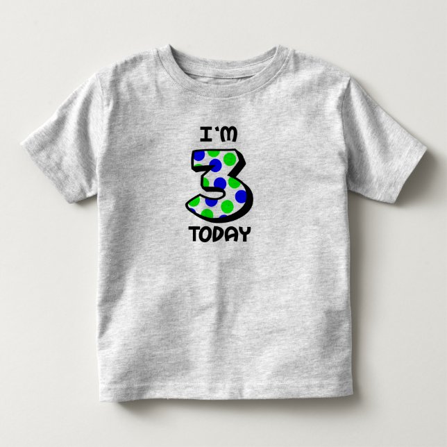 Jag är 3 idag Boys Birthday Shirt T (Framsida)