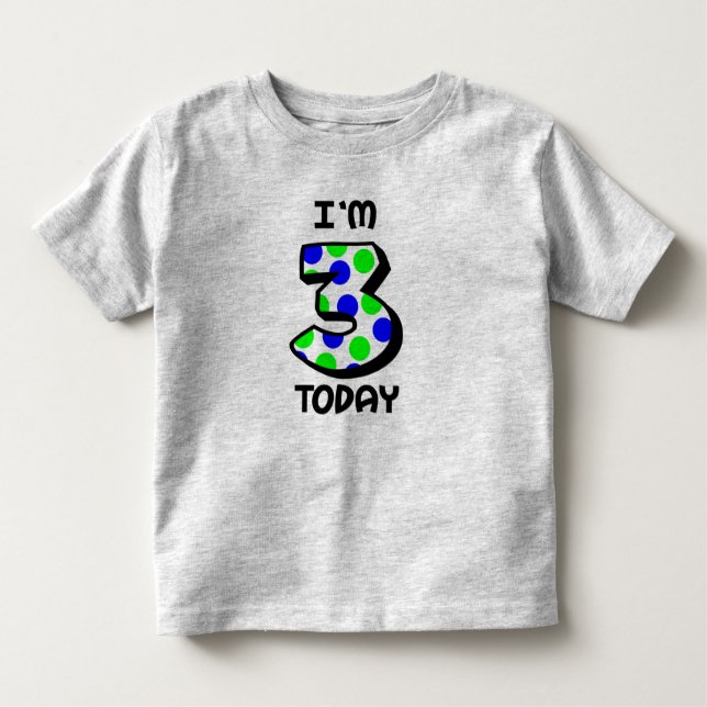 Jag är 3 idag Boys Birthday Shirt T Shirt (Framsida)