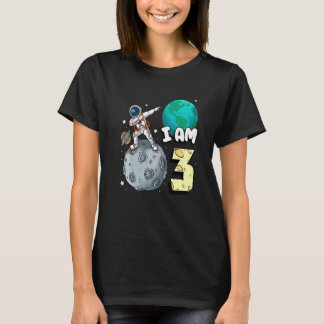 Jag är 3 rymdastronaut Kid Moon Walker 3-års födel T Shirt