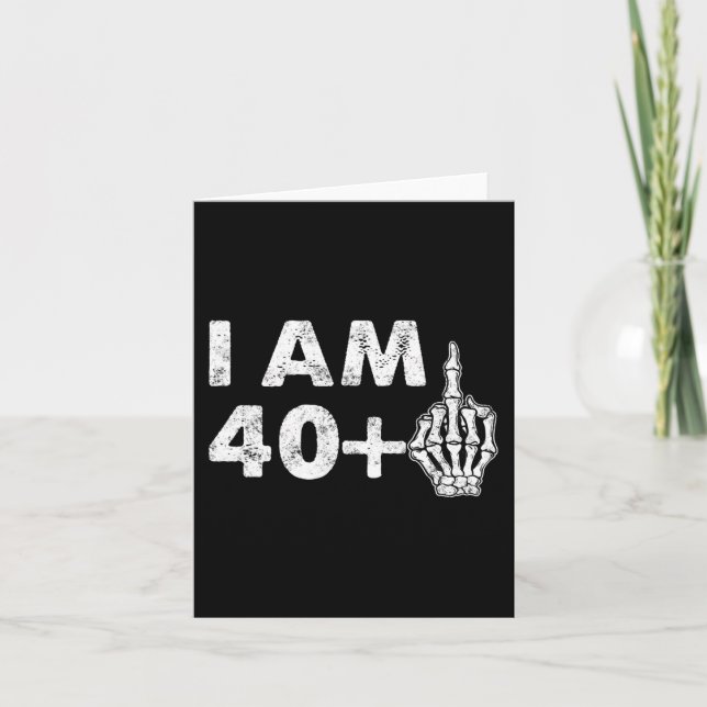 Jag är 41 år gammal rolig skelett mittfinger 41-år kort (Framsida)